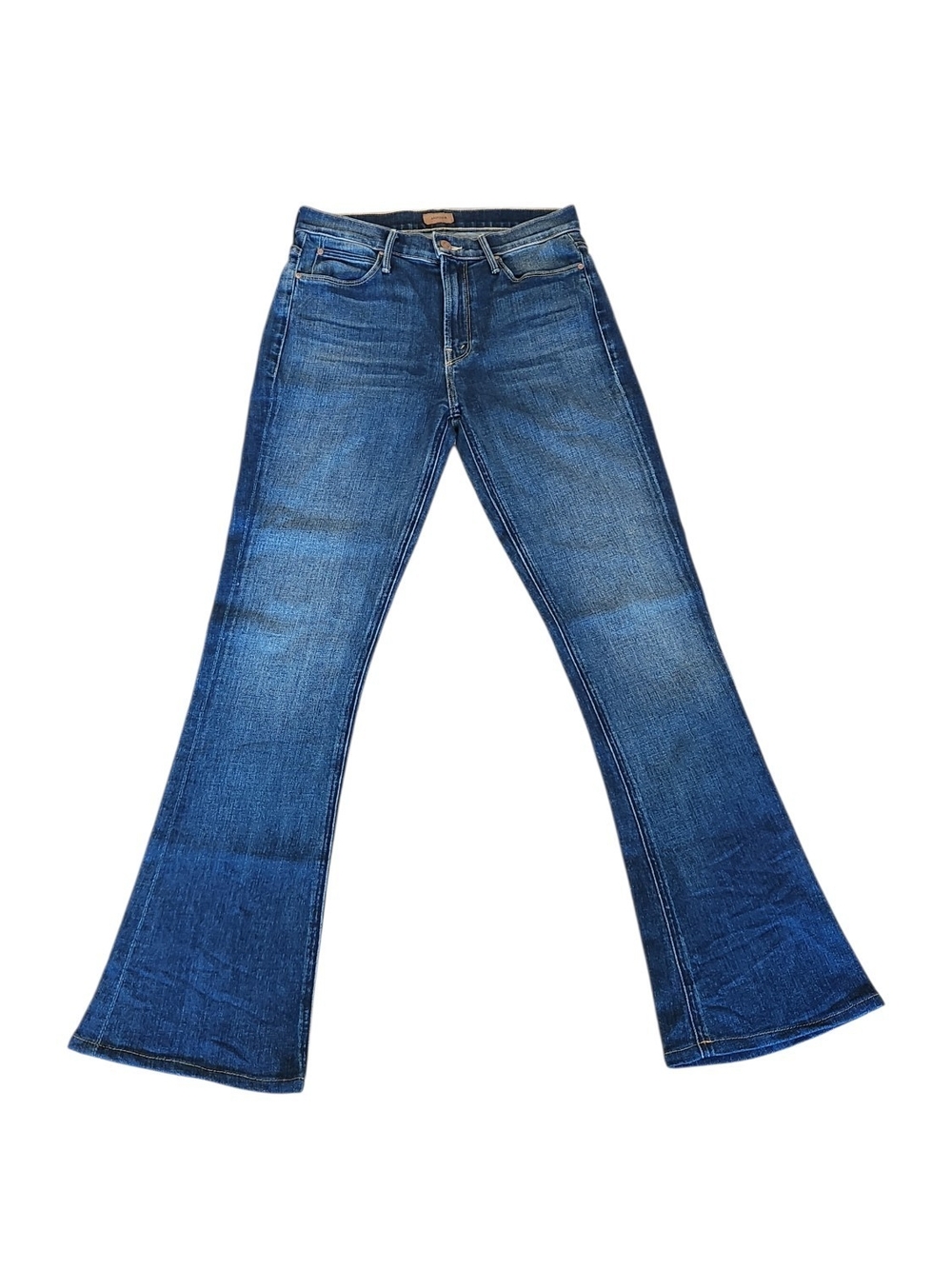 MOTHER Denim The Runaway Step Fray Groovy Wash Slim Flare Stretch Midrise Sz 27